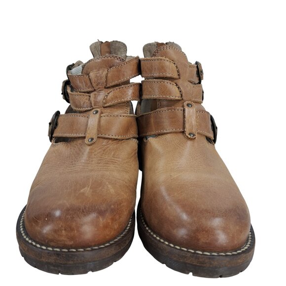 Dromedaris Kelsey Leather Chelsea Boots Size 39 US 8.5-9 Beige Western Buckle - Picture 2 of 13